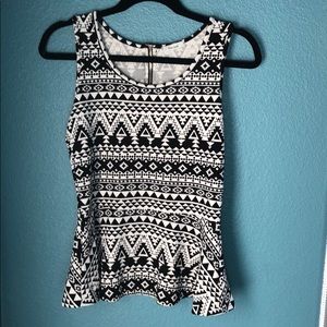 Tribal Print Fitted Tank Top